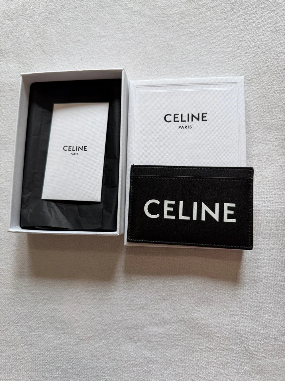 Celine Black Card & Logo Card Holder